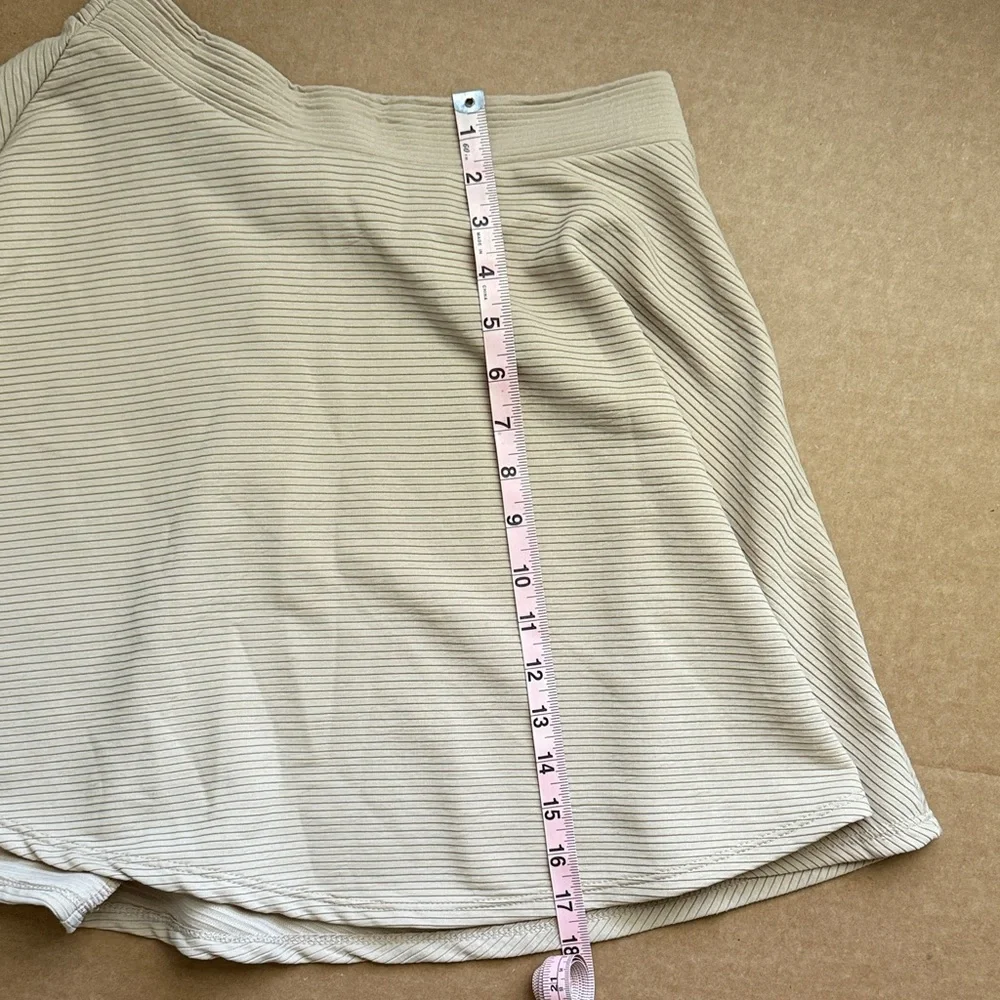 Charlotte Russe Ribbed Knit Skater Skirt Tan Women Size M